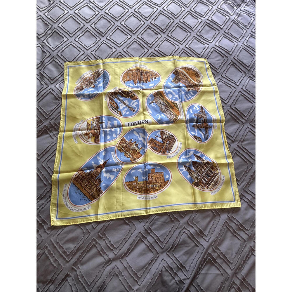 Vintage London Souvenir Silk Scarf